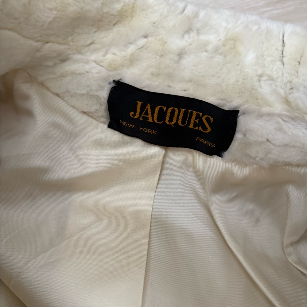 Jacques Saint Laurent Vintage Cozy Plush White Fur Jacket - Picture 3 of 11